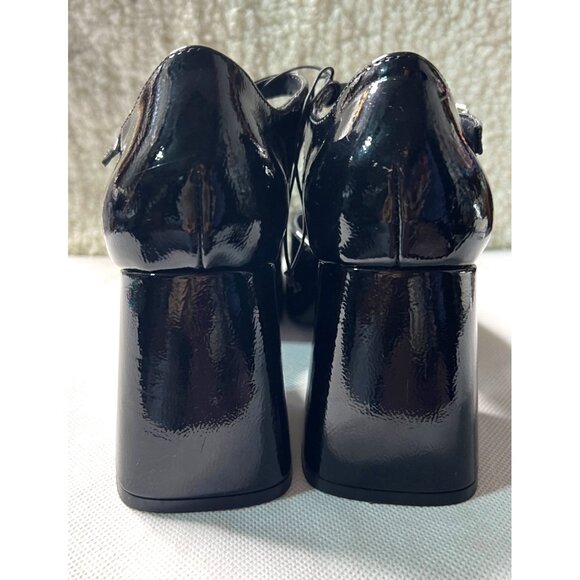 Wild Fable Black Faux Leather Block Heel  Adjustable Strap 3.5in Heel Size 6 - Picture 4 of 4